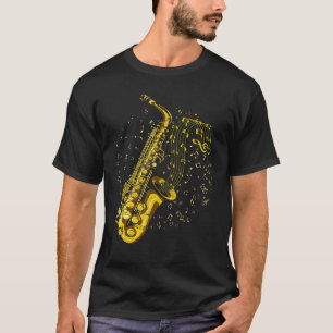 Saxophone Player Music Notes Jazz Saxophonist Saxo T-Shirt