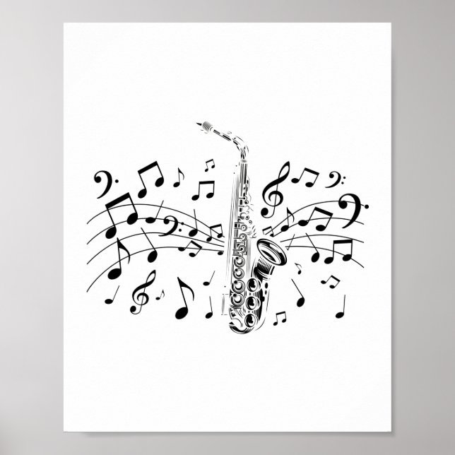 Saxophone Player Musical Instrument Musician Gift Poster (Front)