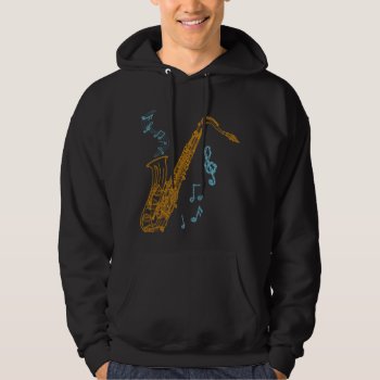 Saxophone Player Musician Jazz Music Art Hoodie by Designer_Store_Ger at Zazzle