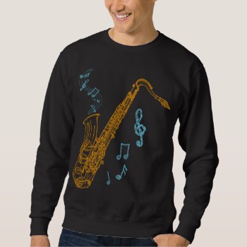 Saxophone Player Musician Jazz Music Art Sweatshirt by Designer_Store_Ger at Zazzle