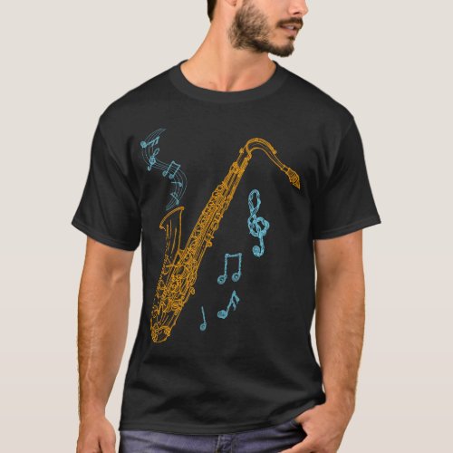 Saxophone Player Musician Jazz Music Art T_Shirt