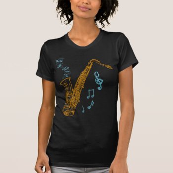 Saxophone Player Musician Jazz Music Art T-shirt by Designer_Store_Ger at Zazzle