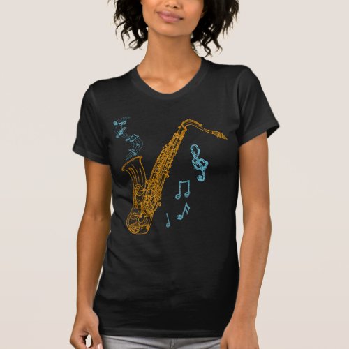 Saxophone Player Musician Jazz Music Art T_Shirt