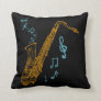 Saxophone Player Musician Jazz Music Art Throw Pillow
