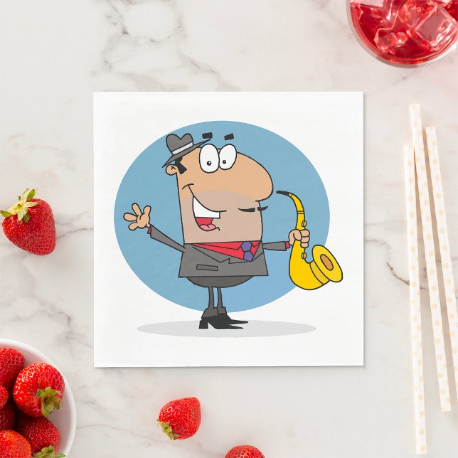 Saxophone Player Musician Napkins (Creator Uploaded)
