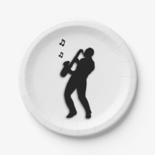 Saxophone Player Paper Plates