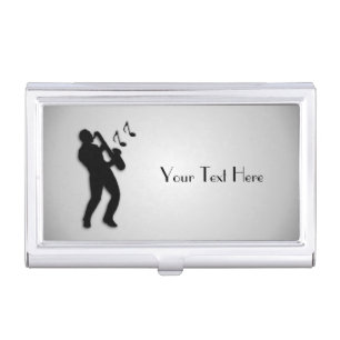 Saxophone Player Personalized Business Card Case