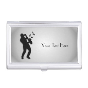 Saxophone Player Personalized Business Card Case