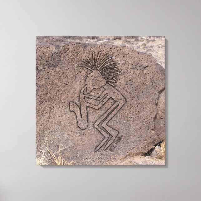 Saxophone Player Petroglyph Canvas Print (Front)