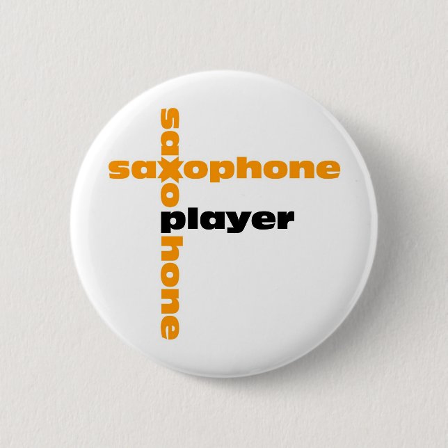 Saxophone Player Pinback Button (Front)