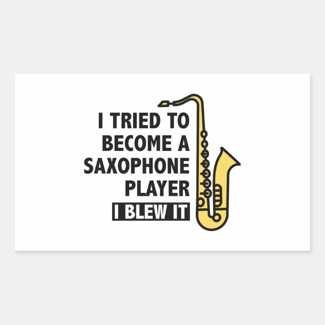 Saxophone Player Rectangular Sticker (Front)