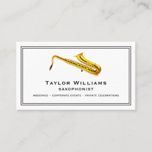 Saxophone Player Saxophonist Cool Musician QR Code Business Card