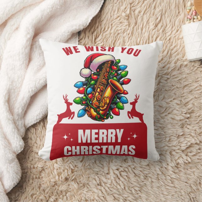 Saxophone Player Saxophonist Saxist Sax Throw Pillow (Blanket)