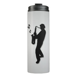 Saxophone Player Silver Thermal Tumbler