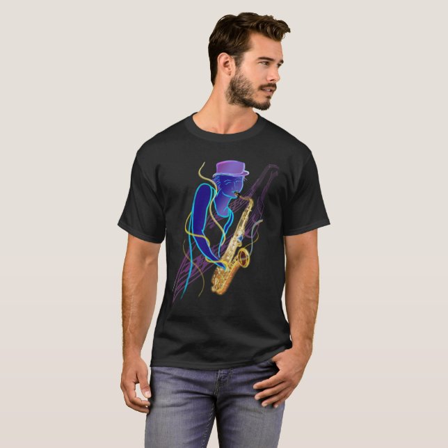 Saxophone Player T-shirt (Front Full)