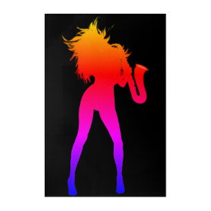 Saxophone Player Woman Acrylic Print