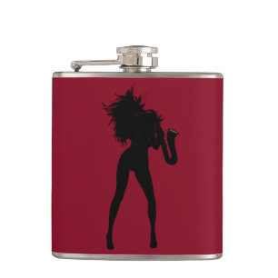 Saxophone Player Woman Flask - Choose Color