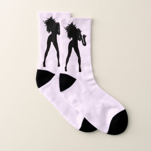 Saxophone Player Woman Socks _ Choose Color