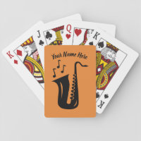 Saxophone playing cards with custom name