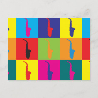 Saxophone Pop Art Postcard