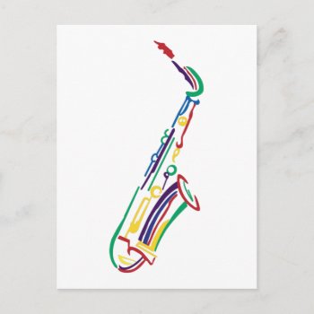 Saxophone Postcard by Grandslam_Designs at Zazzle
