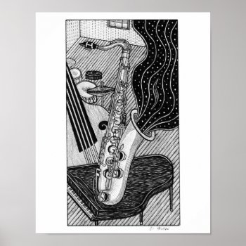 Saxophone Poster by elihelman at Zazzle