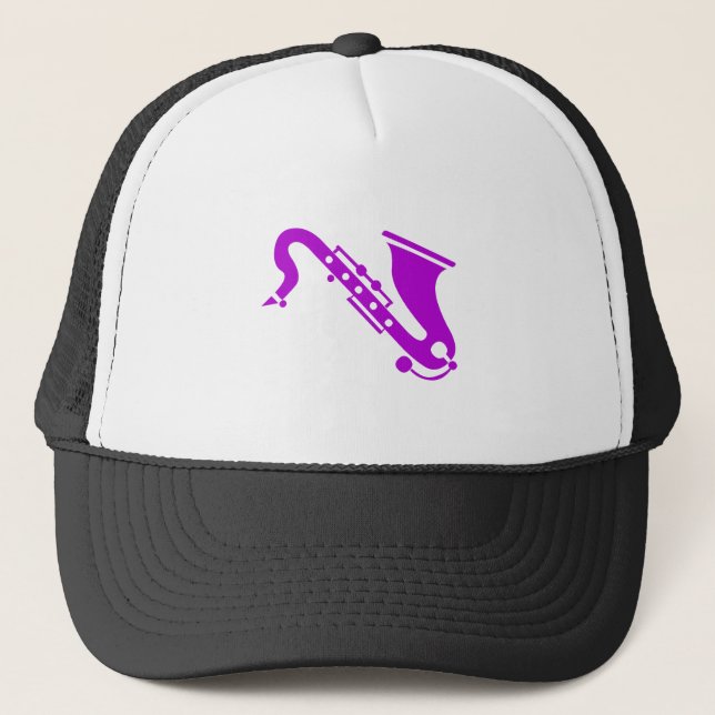 Saxophone - Purple Trucker Hat (Front)