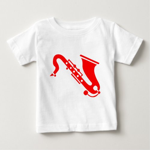 Saxophone _ Red Baby T_Shirt
