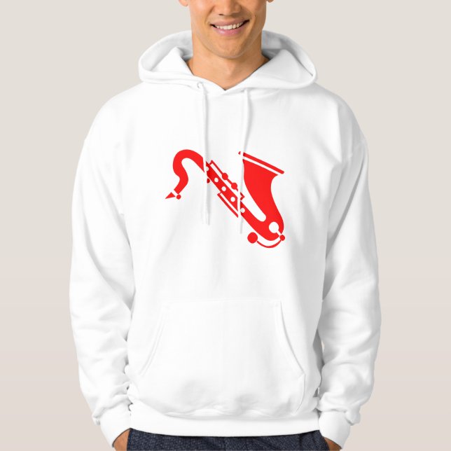 Saxophone - Red Hoodie (Front)