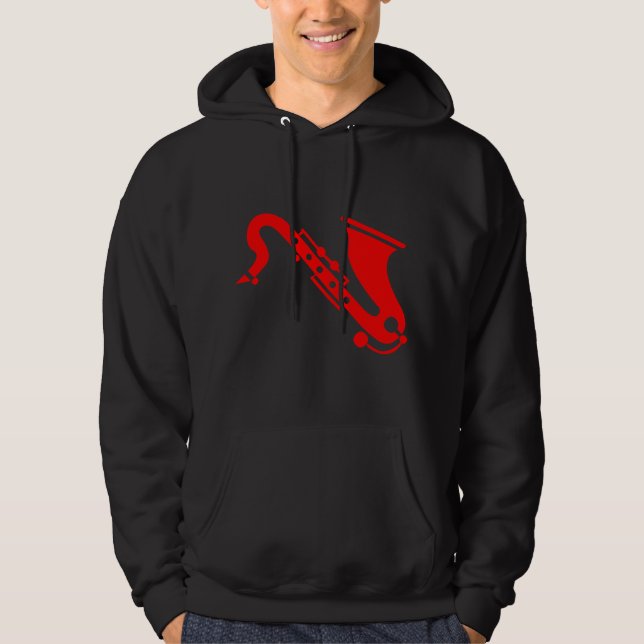 Saxophone - Red Hoodie (Front)