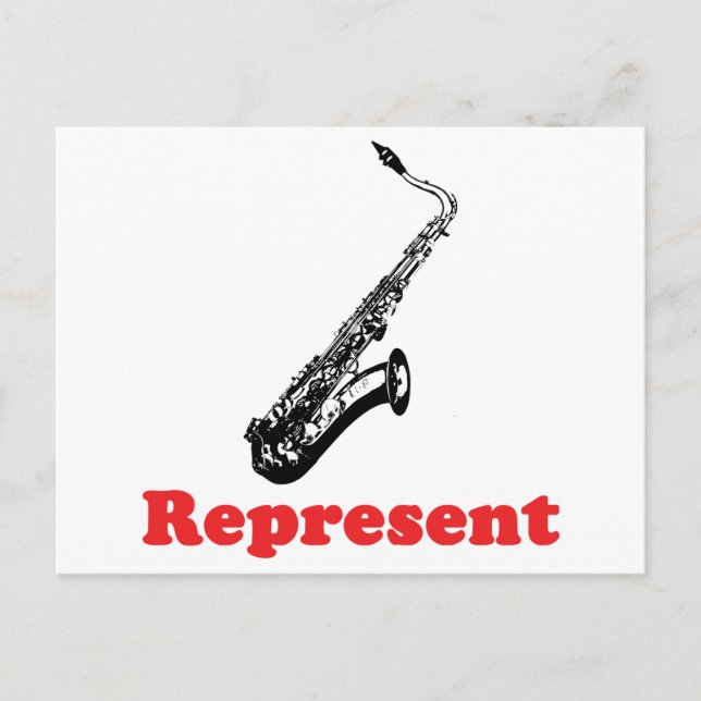 Saxophone Represent Postcard (Front)