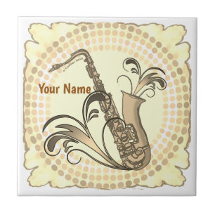Saxophone Rhythm Ceramic Tile