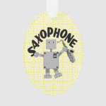 Saxophone Robot Text Ornament