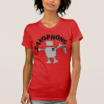 Saxophone Robot Text T-Shirt