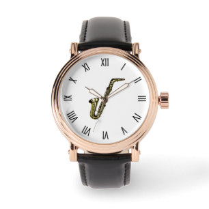 Saxophone Roman Numerals Watch