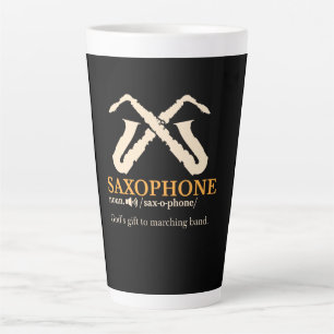 Saxophone - Saxophone Definition Latte Mug