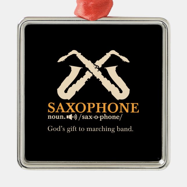 Saxophone - Saxophone Definition Metal Ornament (Front)