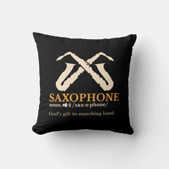 Saxophone - Saxophone Definition Throw Pillow (Front)