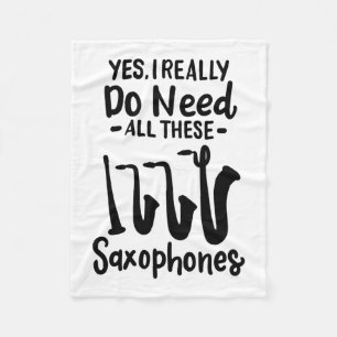 Saxophone - Saxophone Types Fleece Blanket