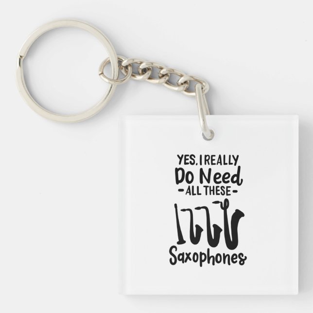 Saxophone - Saxophone Types Keychain (Front)