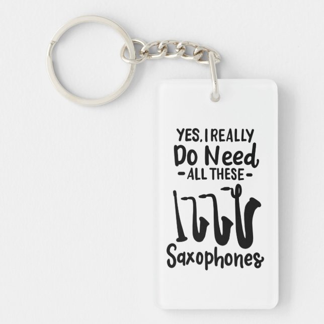 Saxophone - Saxophone Types Keychain (Front)