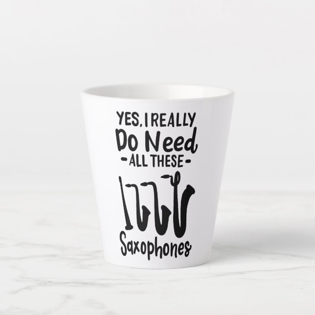 Saxophone - Saxophone Types Latte Mug (Front)