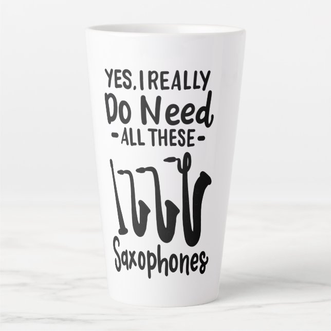 Saxophone - Saxophone Types Latte Mug (Front)