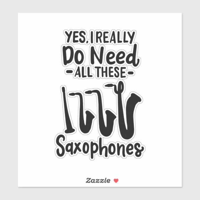 Saxophone - Saxophone Types Sticker (Sheet)