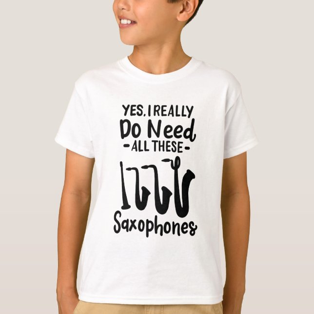 Saxophone - Saxophone Types T-Shirt (Front)