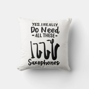 Saxophone - Saxophone Types Throw Pillow