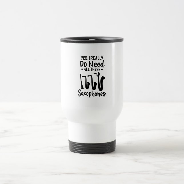 Saxophone - Saxophone Types Travel Mug (Center)