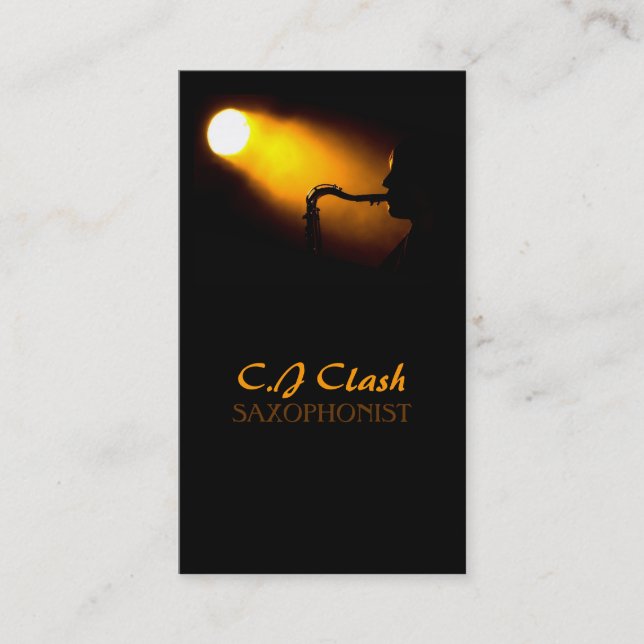 Saxophone, Saxophonist Lessons, Music, Instrument Business Card (Front)