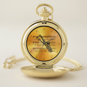 Saxophone ~ Sheet Music ~ Gold Record ~ Pocket Watch