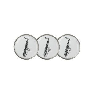 Saxophone Sketch Golf Ball Marker
